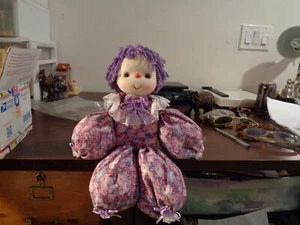 12" Vintage Handmade Purple Clown ADORABLE - Picture 1 of 9