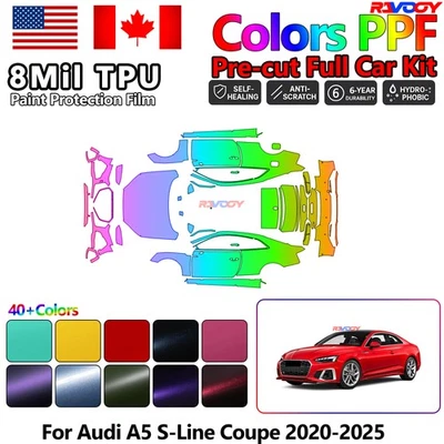 Color Precut PPF Paint Protection Film For Audi A5 S-Line Coupe 2020-2025 - Image 1 of 4