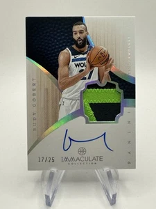 2023-24 Immacolata Rudy Gobert Retro Patch Auto /25 Timberwolves - Foto 1 di 2