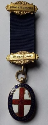 1920-21 Grand Knights Chapter of St George 9ct Gold Medal Charles Hill Agutter - Image 1 of 3
