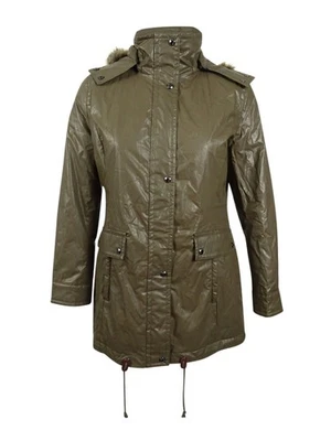 Anorak recubierto de piel sintética para mujer Calvin Klein L, oliva Foto 1 de 2