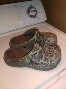 CROCS Classic Lined Mens Sz 10 Realtree Camo Slip On Faux Fur Comfort Clog Shoes - Picture 1 of 6