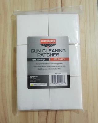 Pistola de limpieza Birchwood Casey BWC 300 parches; 12ga a 20 ga; 3" x 3"; 41168 Foto 1 de 2