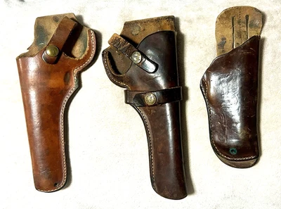 LEATHER HOLSTERS LOT - BUCHEIMER / HUNTER / UNKNOWN HOLSTERS - Image 1 of 4