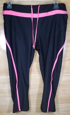 Leggings femininas Xersion Performance tamanho M preto rosa acabamento ajustado roupa ativa - Imagem 1 de 4