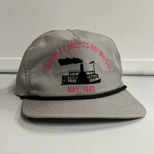 Vintage Rope Hat I Cruised At Brett’s Bat Mitzvah May 1996 SnapBack USA Gray - Picture 1 of 7