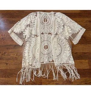 Jealous Tomato Bohemian Lace Kimono Ivory Damen Gr. M/L - Festival Boho Style - Bild 1 von 5