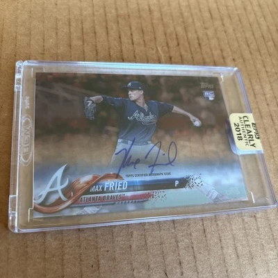 MAX FRIED RC 2018 Topps Clearly Authentic AUTO Autograph #CAA-MF Braves Card (f3 - Image 1 of 2