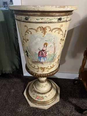 Gilded Hand-painted Victorian Sewing or side Table from Italy - Image 1 of 4