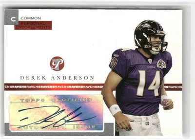 2005 Topps Pristine Derek Anderson Personal Endorsements AUTO #/1500 ☘️091 - Image 1 of 2