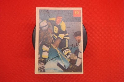 1954-55 Parkhurst Hockey Card #50 Fleming Mackell  Boston Bruins - Image 1 of 4