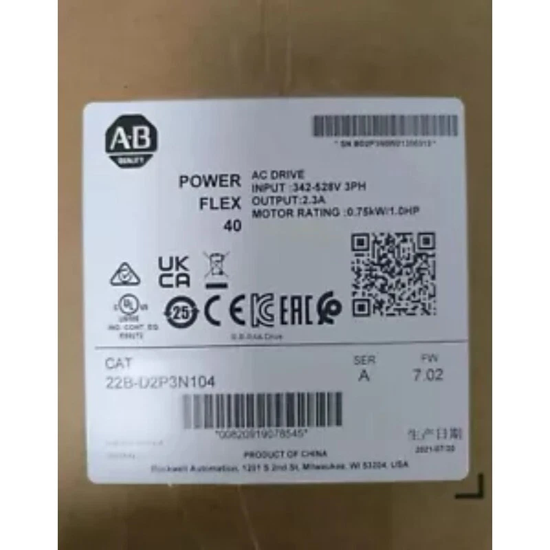 Allen-bradley Powerflex 22b-d2p3n104 Onduleur 0 75 Kw