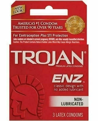 Condones de látex Trojan ENZ Premium sin lubricar diseño clásico paquete de 3 quilates de 12 Foto 1 de 2