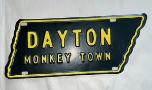 Rare 1954 Dayton Tennessee monkey Town License Plate - Picture 1 of 3