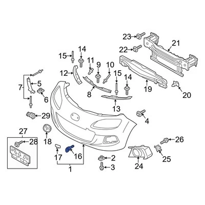 For Mazda MX-5 Miata 2013-2015 Mazda NP3250EJ1 Rear Tow Hook Foto 1 de 2
