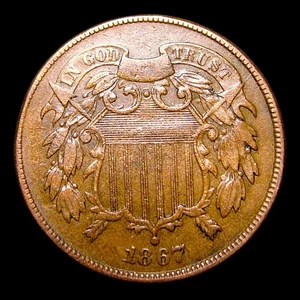 1867 Two Cent Piece 2cp ---- Nice Condition Coin ---- #146K - Picture 1 of 2