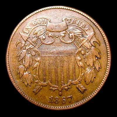 1867 Two Cent Piece 2cp ---- Nice Condition Coin ---- #146K - Image 1 of 2