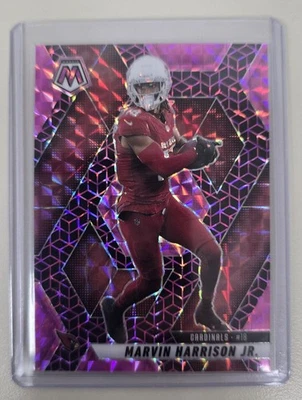 Mosaico Panini 2025 - Marvin Harrison Jr rosa fluorescente 4/13 Arizona Cardinals Foto 1 de 2