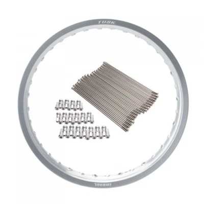 Kit de llantas y radios traseros Tusk Impact 18 x 2,15 plata 1487490018 Foto 1 de 3