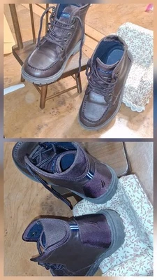 Botas náuticas de cuero marrón para niño Foto 1 de 4