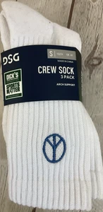 Small Youth Girls Varsity Hearts Crew Socks Three Pairs Arch Compression Support - Picture 1 of 10