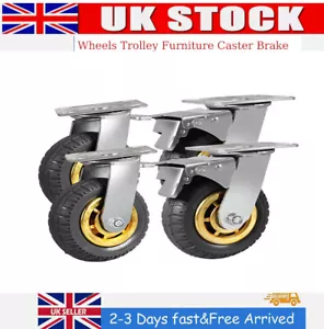 4X 6" 150mm Heavy Duty Swivel Caster Wheels Castor 1000KG Load 2 with Brakes - Picture 1 of 11