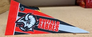 NHL Rico Buffalo Sabres Mini 9" Pennant Goat Head Red Black Vintage Retro - Picture 1 of 3