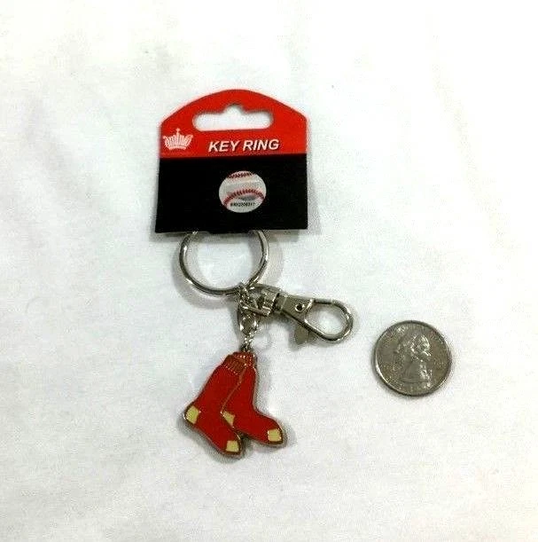 MLB Boston Red Sox Hanging Sox Logo Metal Diecut Keychain Clip Chain FREESHIP - Image 1 of 1