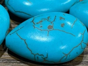 Turquoise Howlite Tear Drop Pear shape Beads 31.75mm - Picture 1 of 9