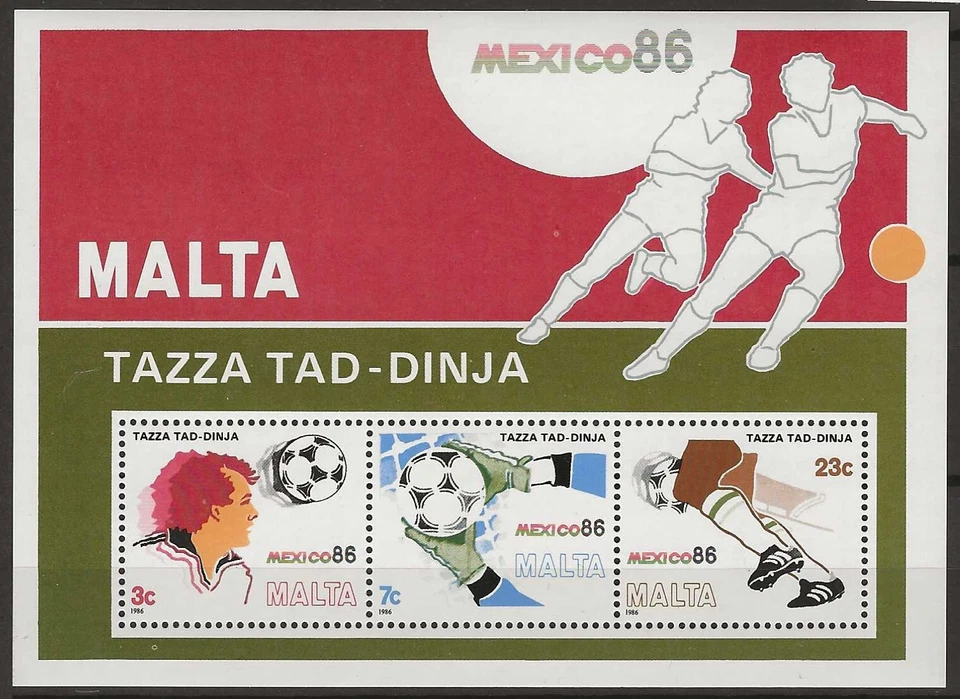 Malta 1986 fútbol México MNH MS (m112) Foto 1 de 1
