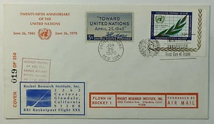 1970 FDC Rocket Research Institute Nixon Cargo Rocket Post Flight 30 UN 25th Anv - Picture 1 of 2