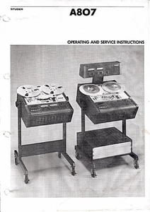 Operating and Service Instructions for Studer A807 - Picture 1 of 2