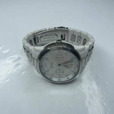 A Vivani Japan Silver White Resin V701W Accutime Ladies Retro Stainless Untested - Image 1 of 4