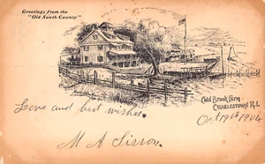 1904 Cold Brook Farm Charlestown RI Private Mailing Card Postkarte - Bild 1 von 2