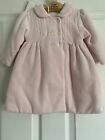 Brand New Emile Et Rose Baby Girl Pink Velour Coat And Hat Size 6 Months