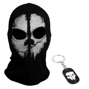 Call of Duty Ghosts Keychain & Balaclava Mask - Halloween, Cosplay, Biker, Skull - Picture 1 of 8