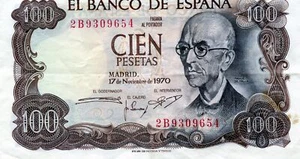Europe, Spain: 100 Pesetas 1975 - Picture 1 of 2