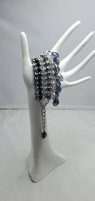 Pulsera con cuentas de cristal de zafiro ALI KHAN con caja de regalo nueva con etiquetas venta al por menor $60 Foto 1 de 4