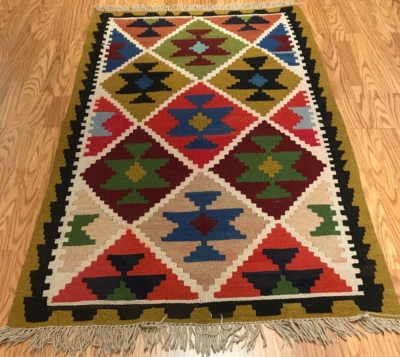 Alfombra 3,3x 5,2 Kilim 100 % lana anudada a mano Foto 1 de 4