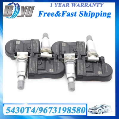 4Pcs TPMS 5430T4 9673198580 For Peugeot 207 307 Citroen C4 Tire Pressure Sensor - Imagem 1 de 4