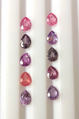 Spinel Multi Color Natural Faceted Pear Cut 4X3 mm Calibrated Gemsstone 10 Piece - Image 1 of 4