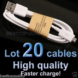20x Wholesale of Great Quality Micro USB Cable Charger Cord for Samsung S2~S6 - Picture 1 of 4