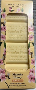ORGANIK BOTANIK AUSTRALIA MANUKA HONEY BODY SOAP BOX WITH 8 SOAPS 7.05OZ EACH - Picture 1 of 4