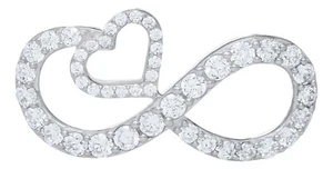 .925 Silver Eternal Love Pave Heart Clasp for Lestage Convertible Bracelet - Picture 1 of 3