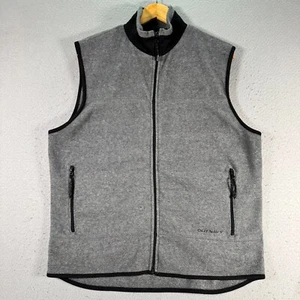 Vintage Old Navy Fleece Vest Mens Large Gray Full Zip Mockneck Lightweight Y2K - Picture 1 of 9