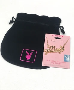 Playboy Gold Plated Miss February Necklace with Velvet Gift Pouch - Picture 1 of 3