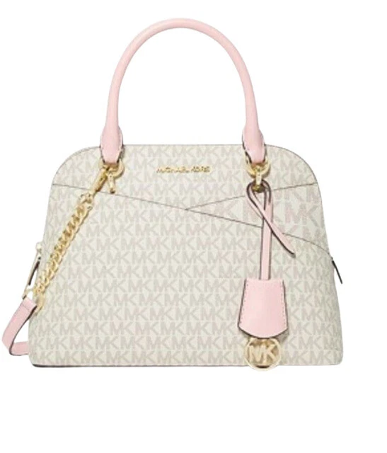 Michael Kors Jet Set Canvas Satchel Bag Medium - Vanilla Pink