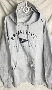Primitive Skateboard HOODIE  Grey with Black Print Pullover Men's XL K113 - Picture 1 of 6