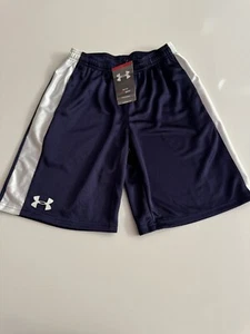 Under Armour Boys Youth Size Large Ultimate Navy Blue Shorts Pockets New YL - Picture 1 of 4