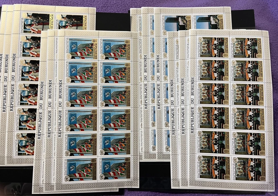 30x Burundi - 1975 Naciones Unidas - Hojas completas de 30 estampillas de la serie MNH** WB Foto 1 de 1